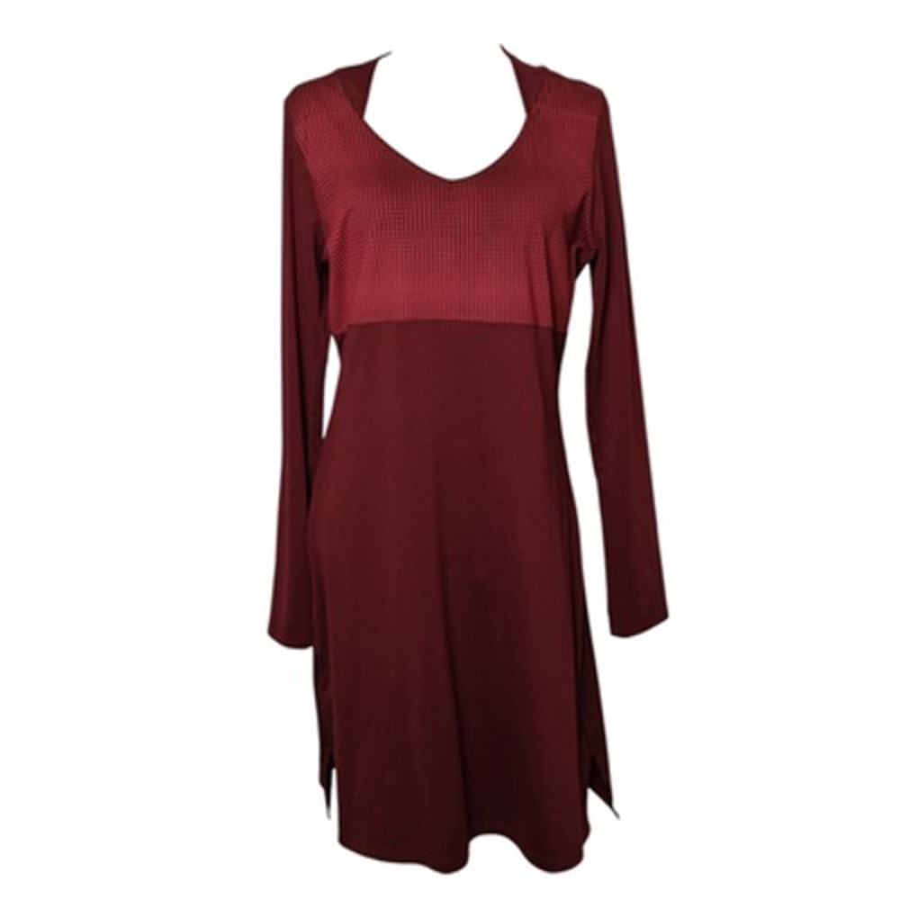 Mountain Hardwear Dress Womens‎ Medium Red Long Sleeve V-Neck Shift Knit Travel
